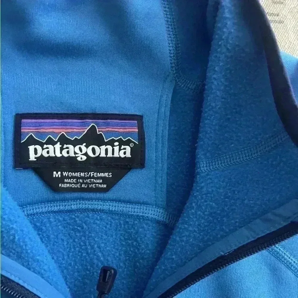 Patagonia M Blue Fleece 1/4 Zip Blue Sweatshirt- STAIN - Picture 3 of 9